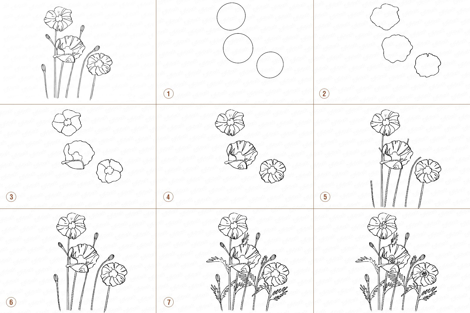 як-намалювати-букет-квітів